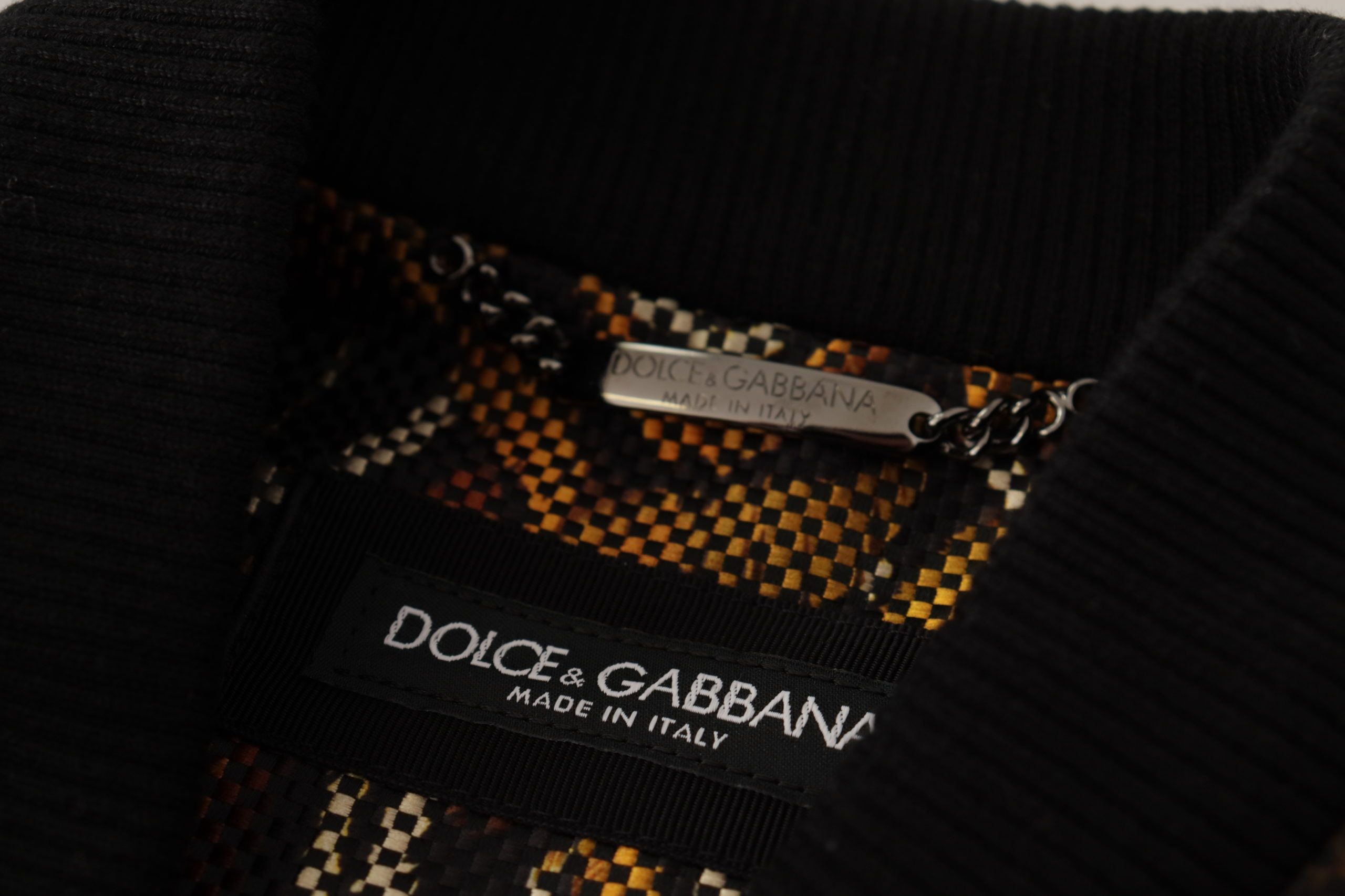 Dolce & Gabbana Brown Feather Full-Zip Blouson Jacket