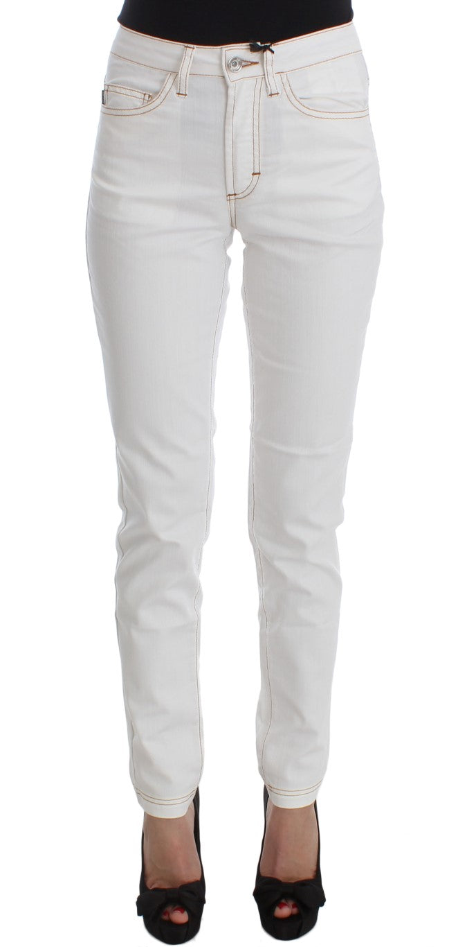 Cavalli Weiße Slim Fit Jeans aus Baumwollmischung