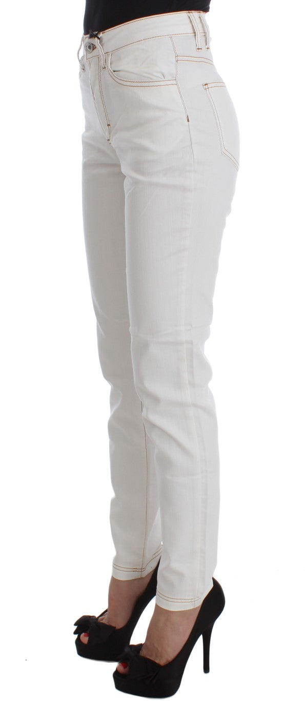 Cavalli Weiße Slim Fit Jeans aus Baumwollmischung