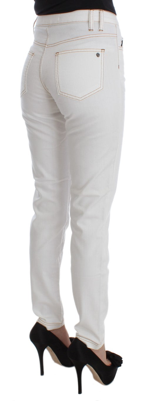 Cavalli Weiße Slim Fit Jeans aus Baumwollmischung