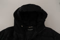 Dolce & Gabbana Black Nylon Hooded Parka Winter Jacket
