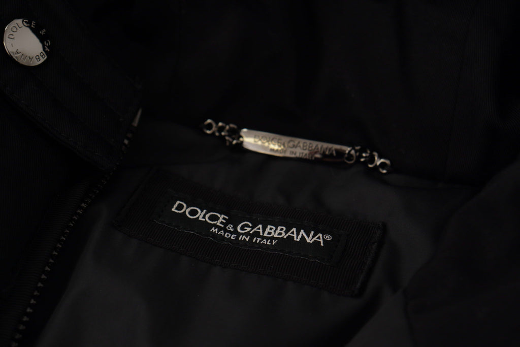 Dolce & Gabbana Black Nylon Hooded Parka Winter Jacket