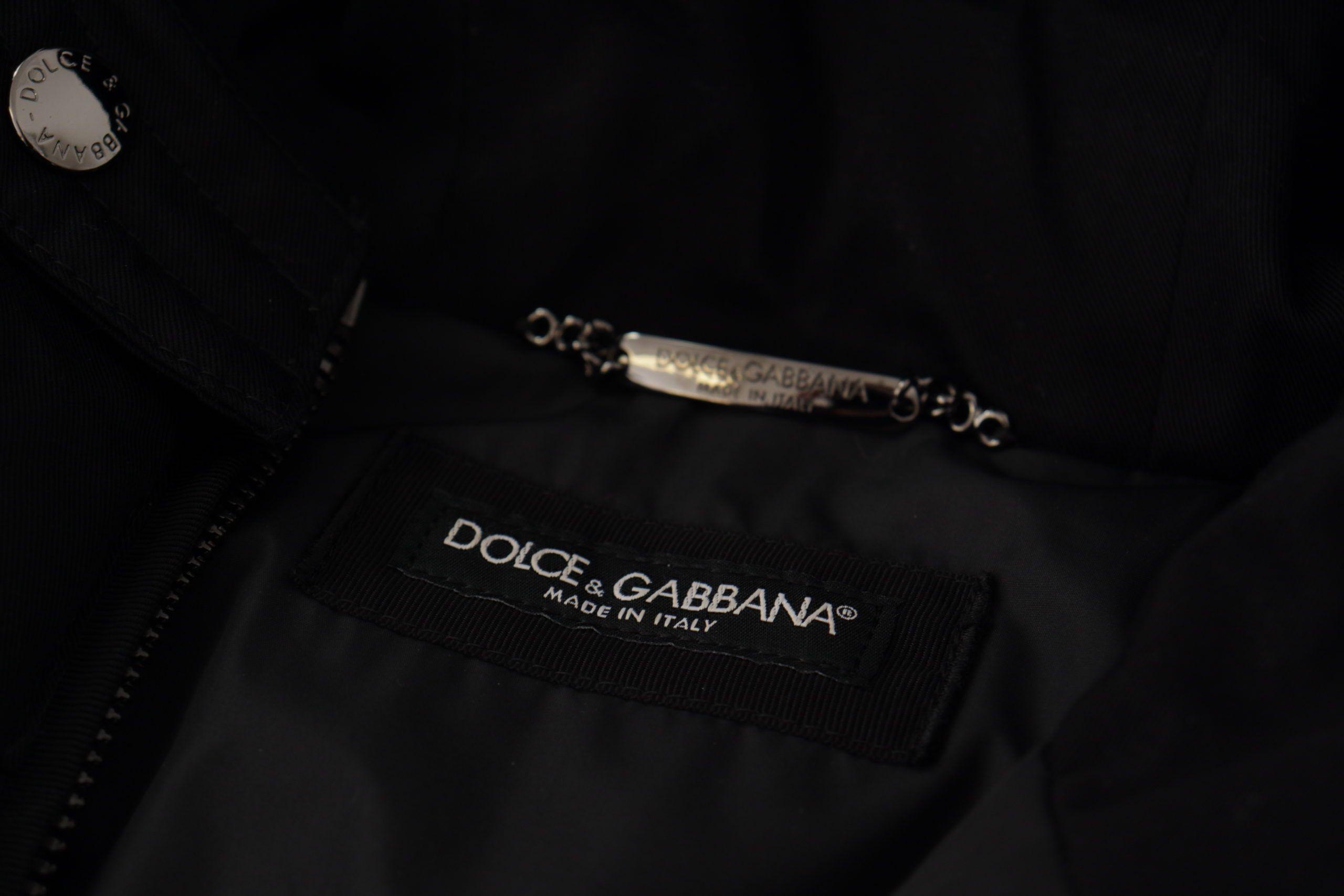 Dolce & Gabbana Black Nylon Hooded Parka Winter Jacket