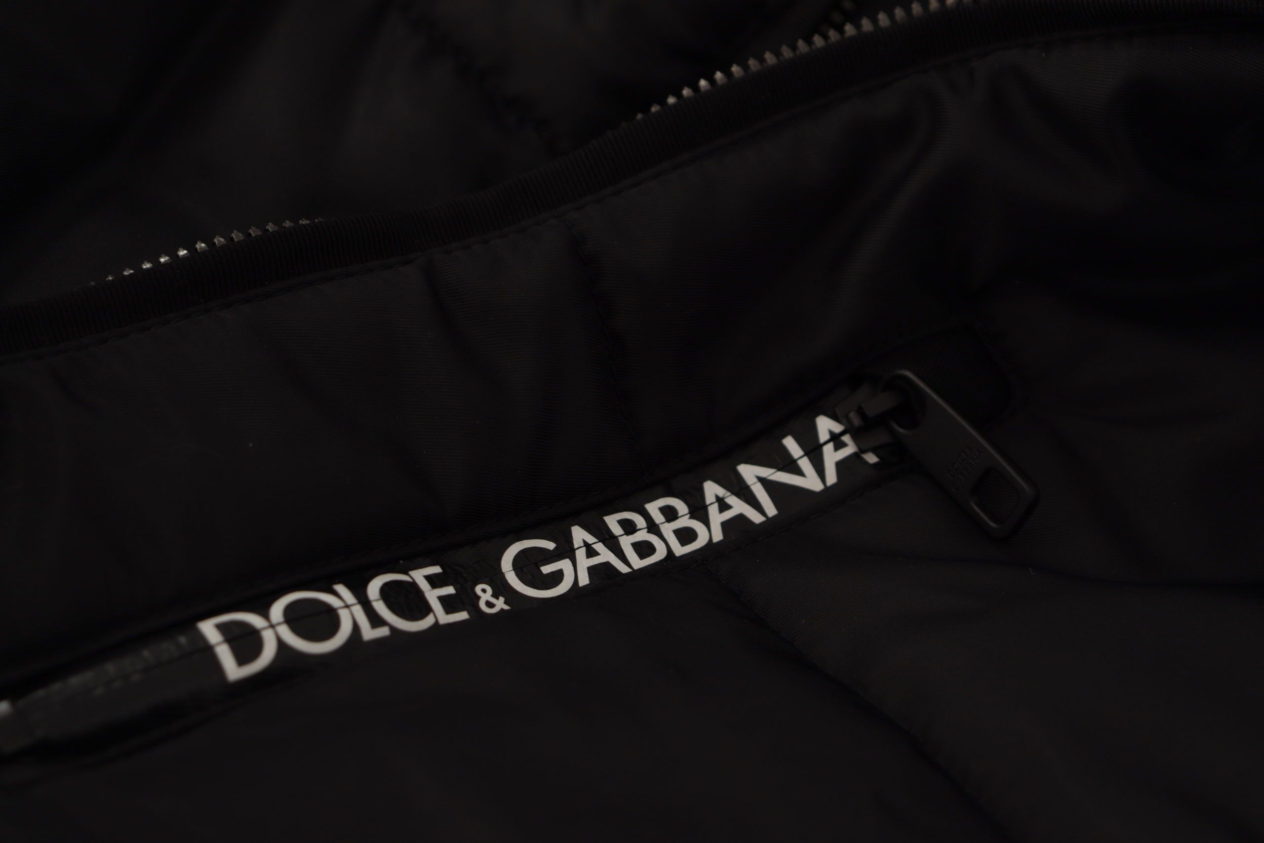 Dolce & Gabbana Black Nylon Hooded Parka Winter Jacket