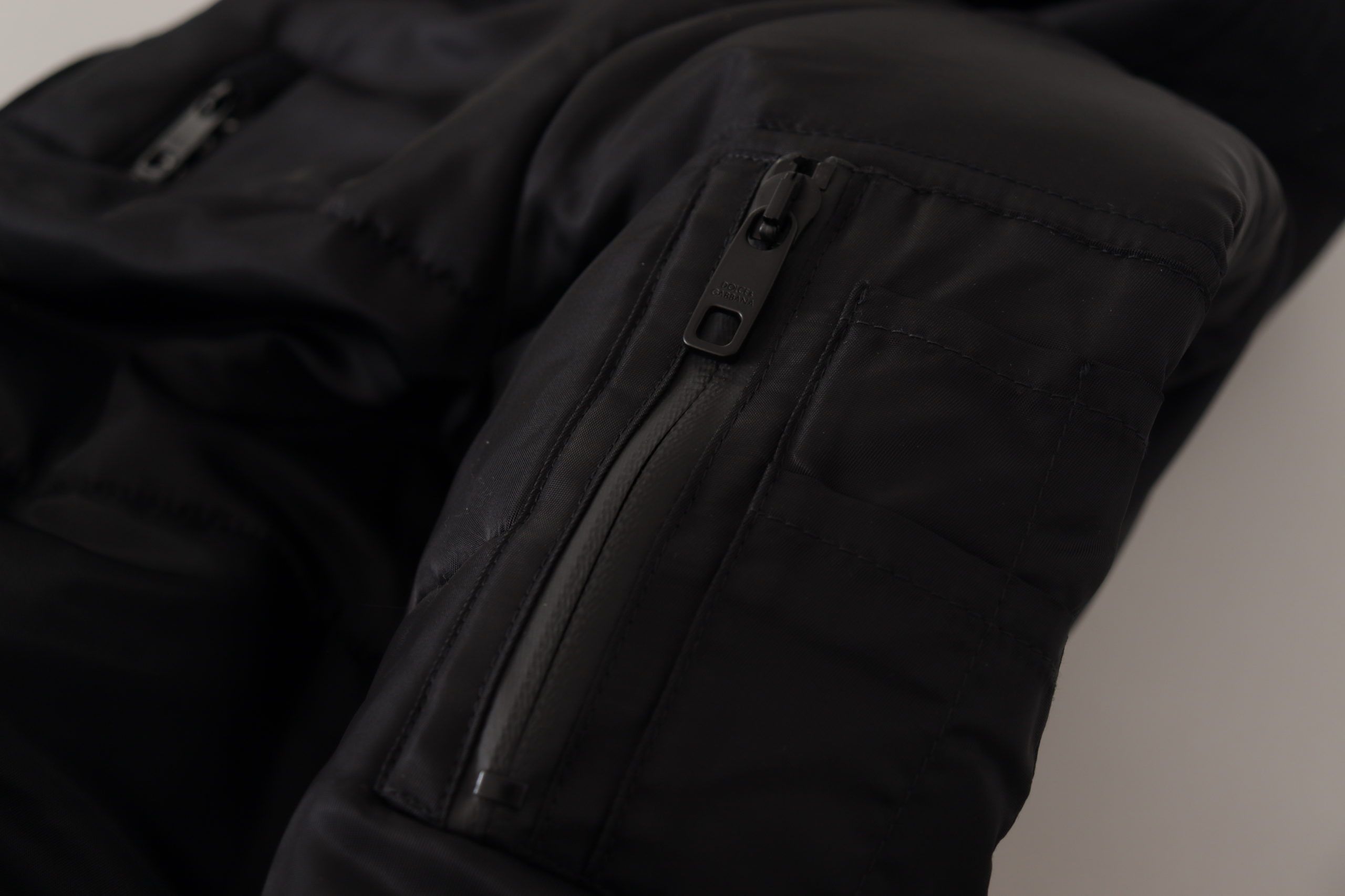 Dolce & Gabbana Black Nylon Hooded Parka Winter Jacket