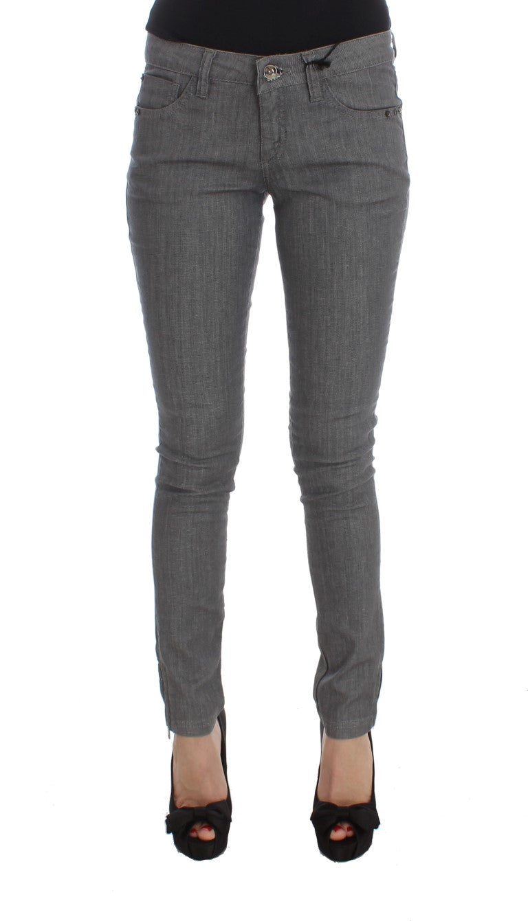 Costume National Grey Slim Fit Cotton Blend Jeans
