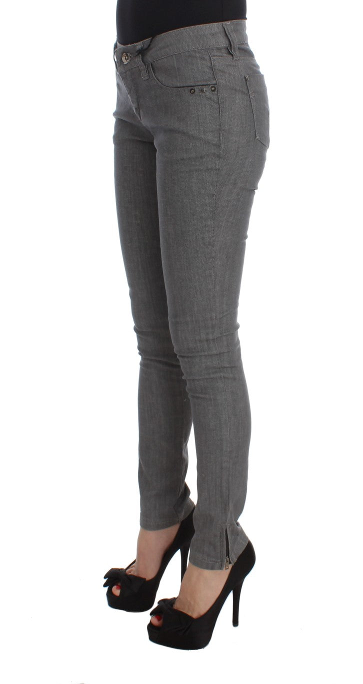 Costume National Grey Slim Fit Cotton Blend Jeans