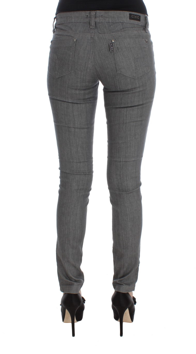 Costume National Grey Slim Fit Cotton Blend Jeans