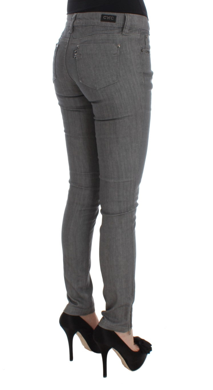 Costume National Grey Slim Fit Cotton Blend Jeans