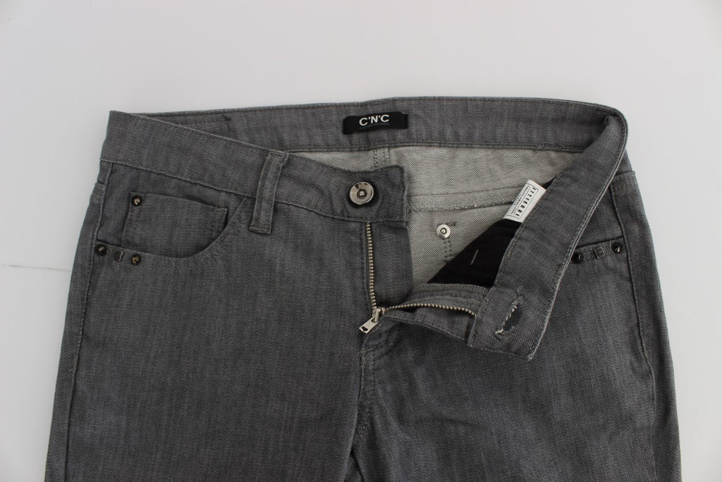 Costume National Grey Slim Fit Cotton Blend Jeans