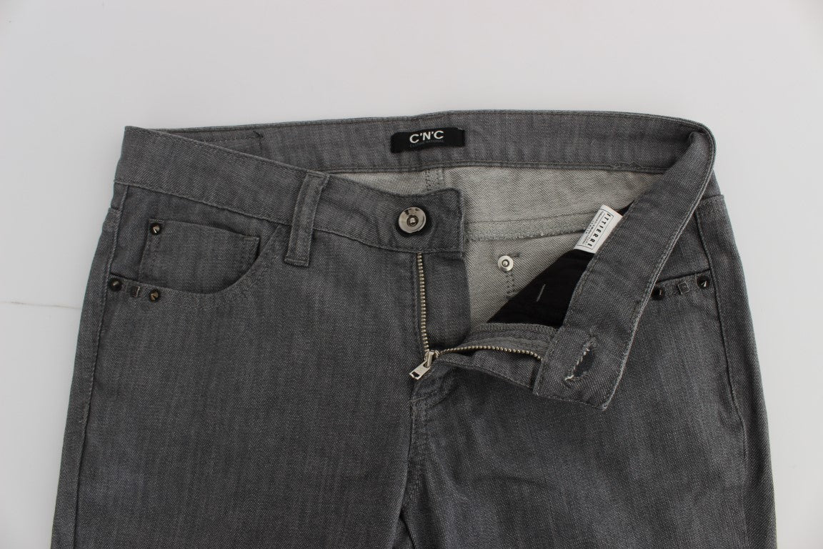 Costume National Grey Slim Fit Cotton Blend Jeans