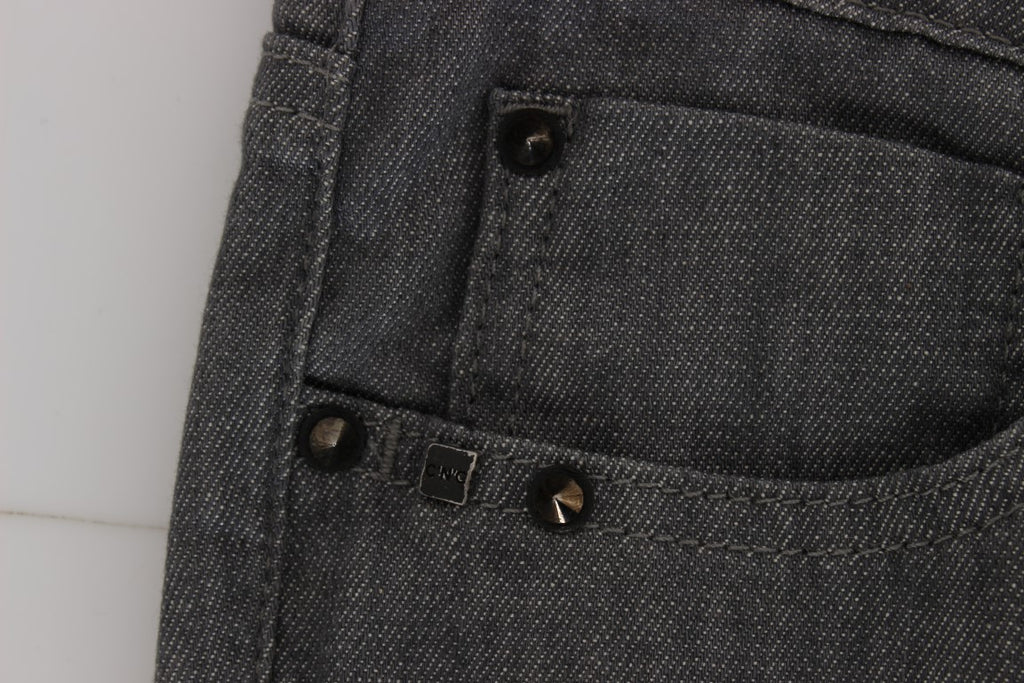 Costume National Grey Slim Fit Cotton Blend Jeans