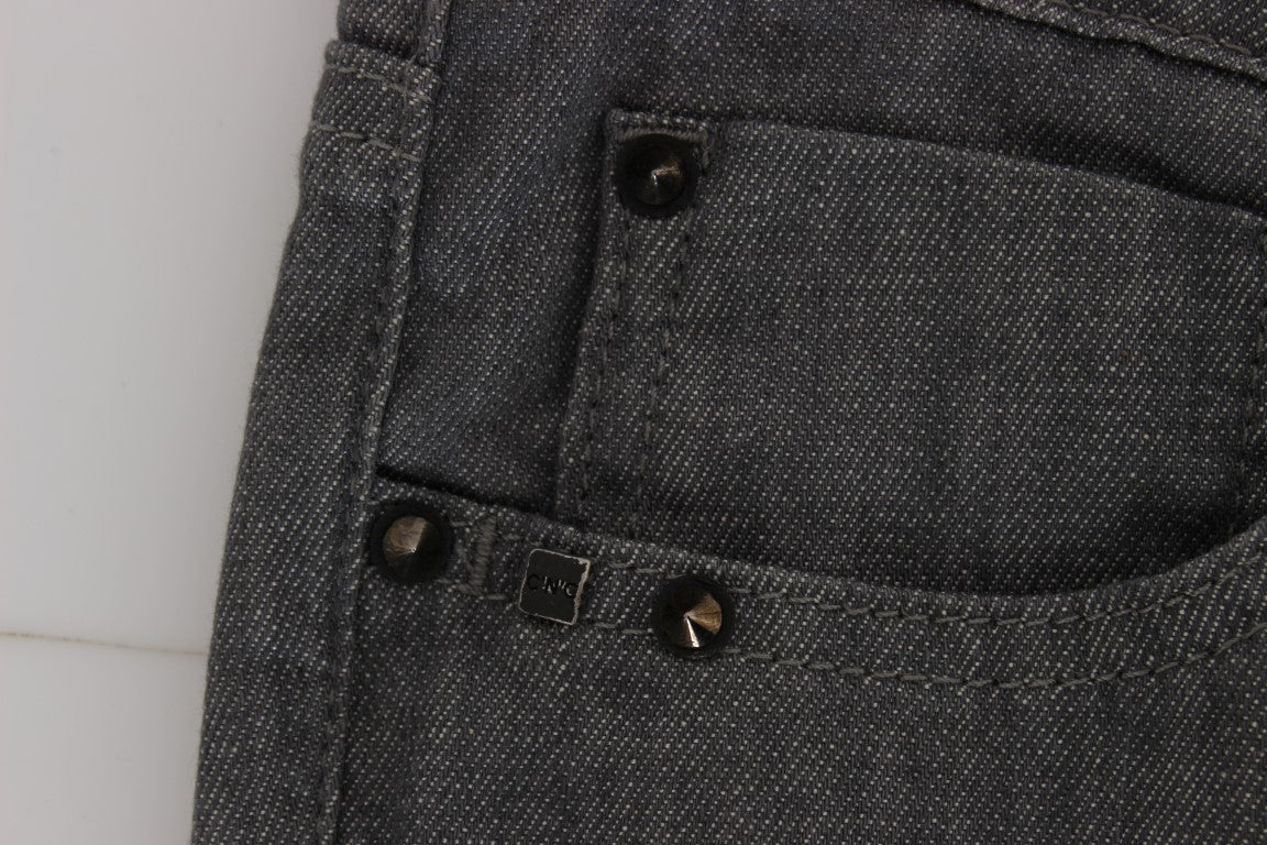 Costume National Grey Slim Fit Cotton Blend Jeans