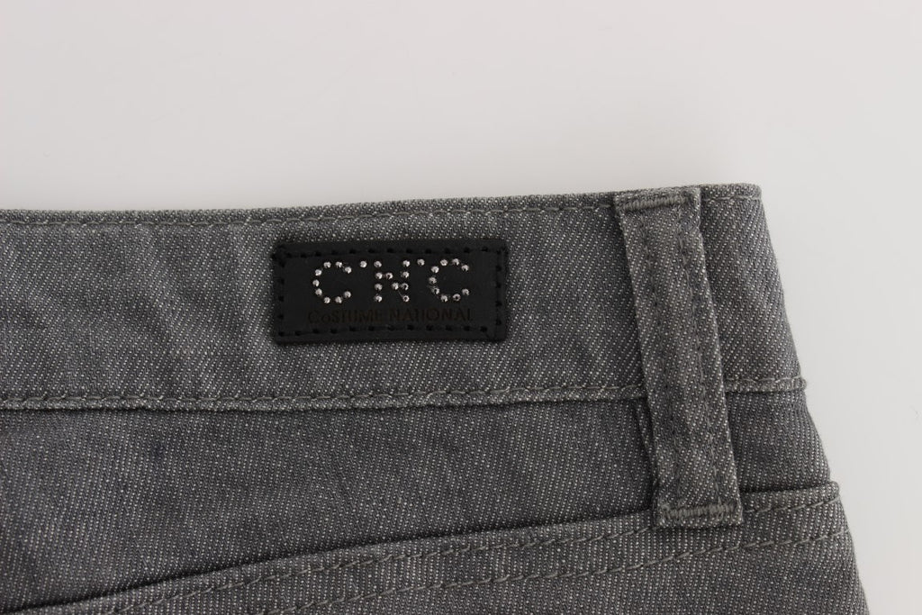 Costume National Grey Slim Fit Cotton Blend Jeans