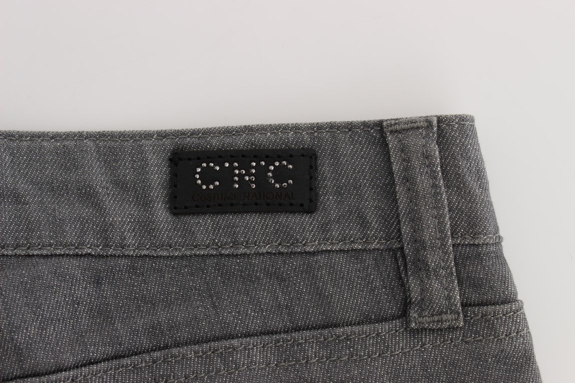 Costume National Grey Slim Fit Cotton Blend Jeans
