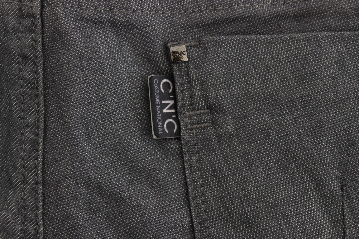 Costume National Grey Slim Fit Cotton Blend Jeans