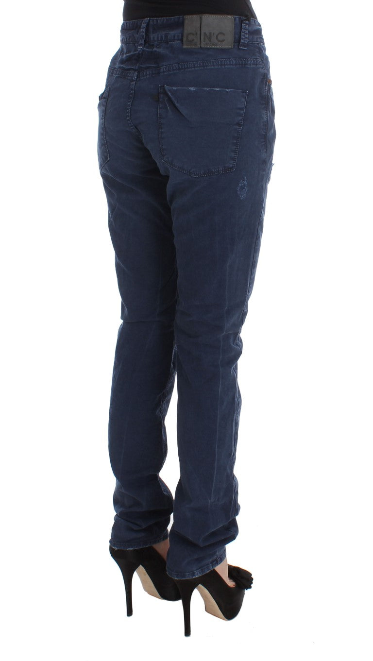 Costume National Blue Cotton-Blend Denim Jeans
