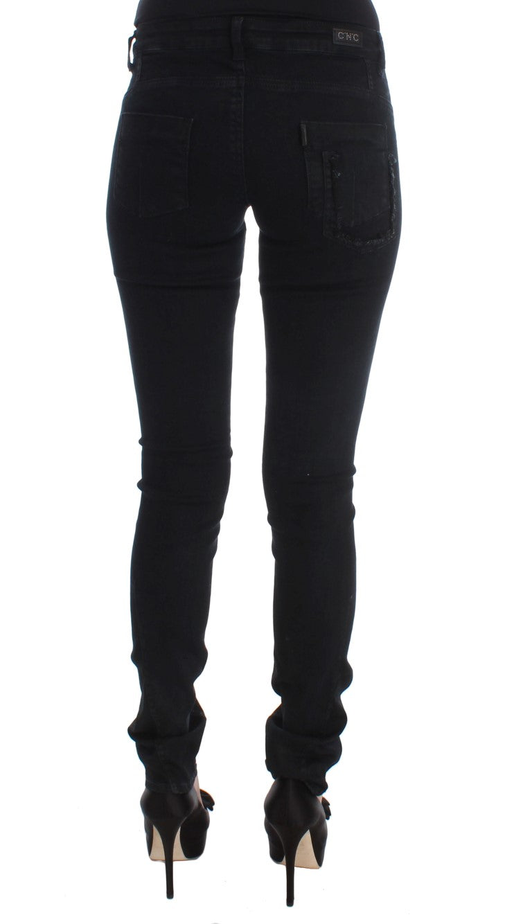 Costume National Black Slim Fit Cotton Denim Jeans