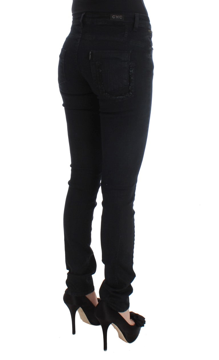 Costume National Black Slim Fit Cotton Denim Jeans