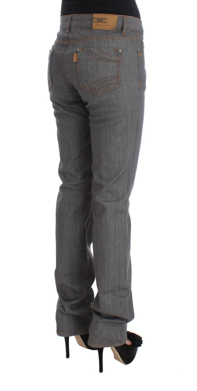 Costume National Graue Denim-Jeans aus Baumwolle mit normaler Passform