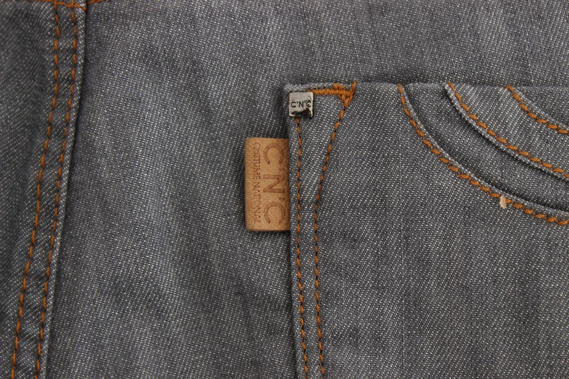 Costume National Graue Denim-Jeans aus Baumwolle mit normaler Passform