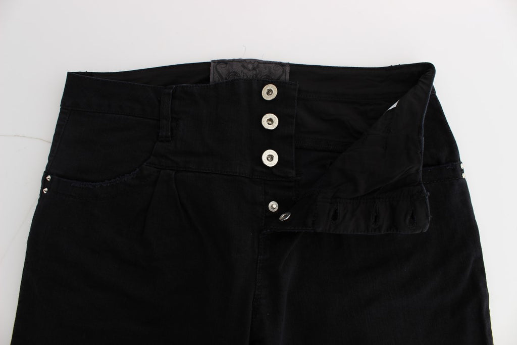 Costume National Schwarze Slim Fit Cropped Jeans aus Baumwolle
