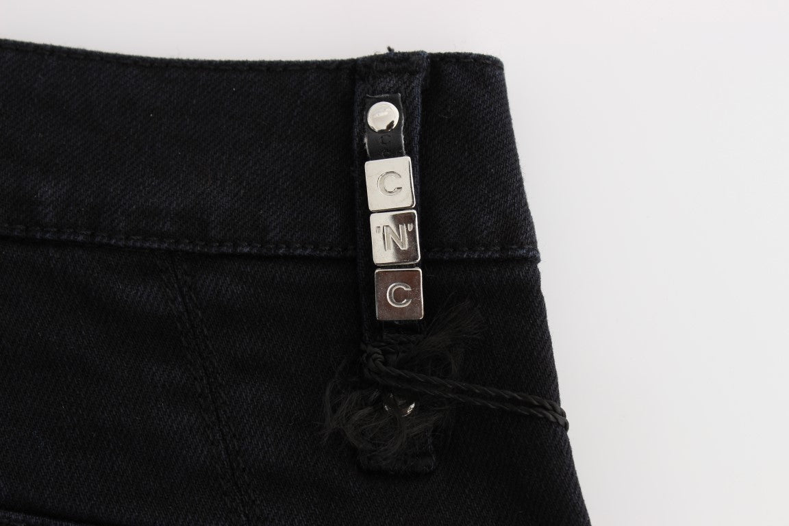 Costume National Schwarze Slim Fit Cropped Jeans aus Baumwolle