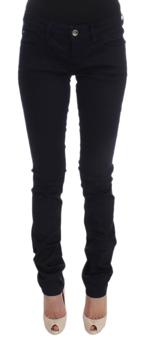 Costume National Blue Slim Fit Cotton Blend Jeans