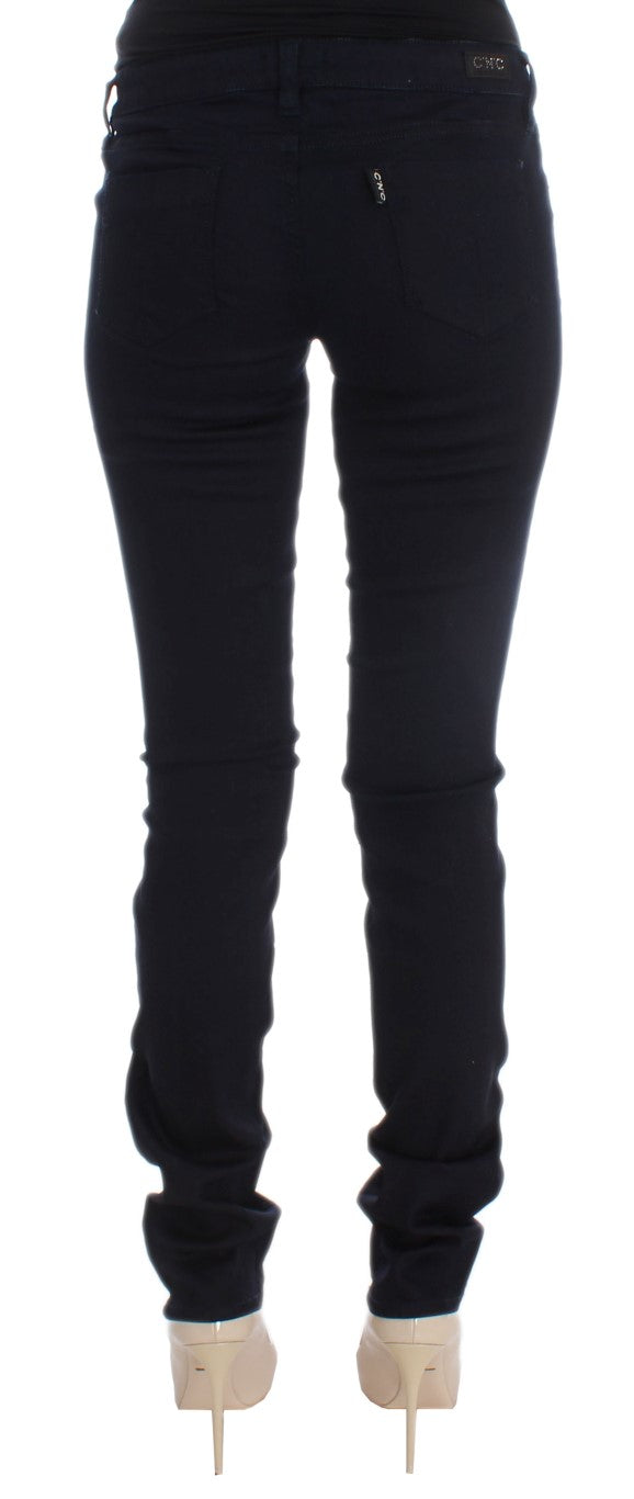 Costume National Blue Slim Fit Cotton Blend Jeans