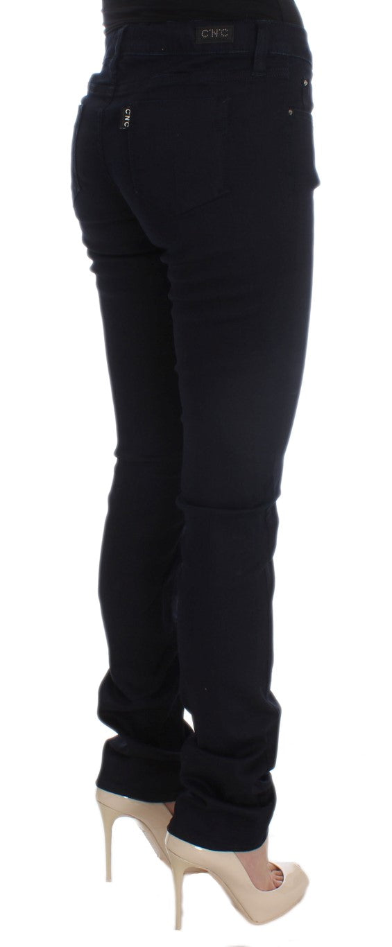 Costume National Blue Slim Fit Cotton Blend Jeans
