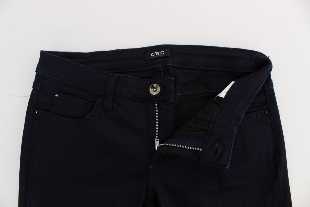 Costume National Blue Slim Fit Cotton Blend Jeans