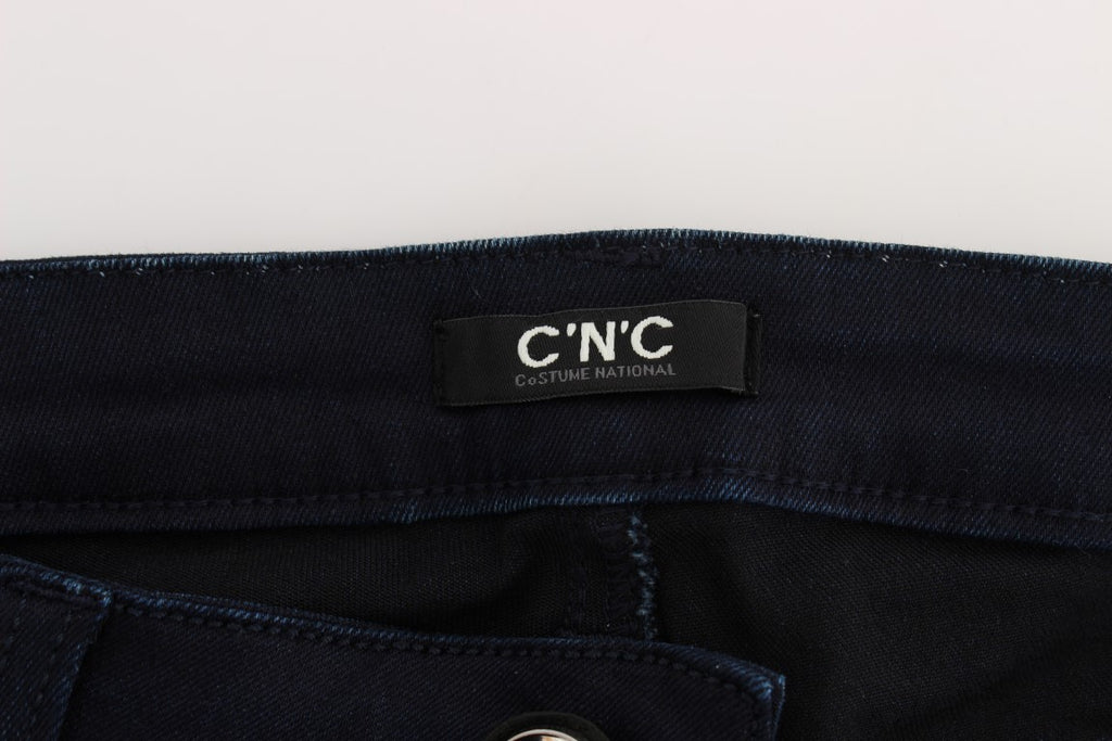 Costume National Blue Slim Fit Cotton Blend Jeans