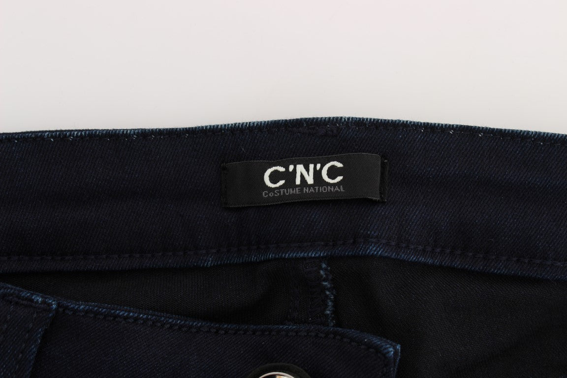 Costume National Blue Slim Fit Cotton Blend Jeans