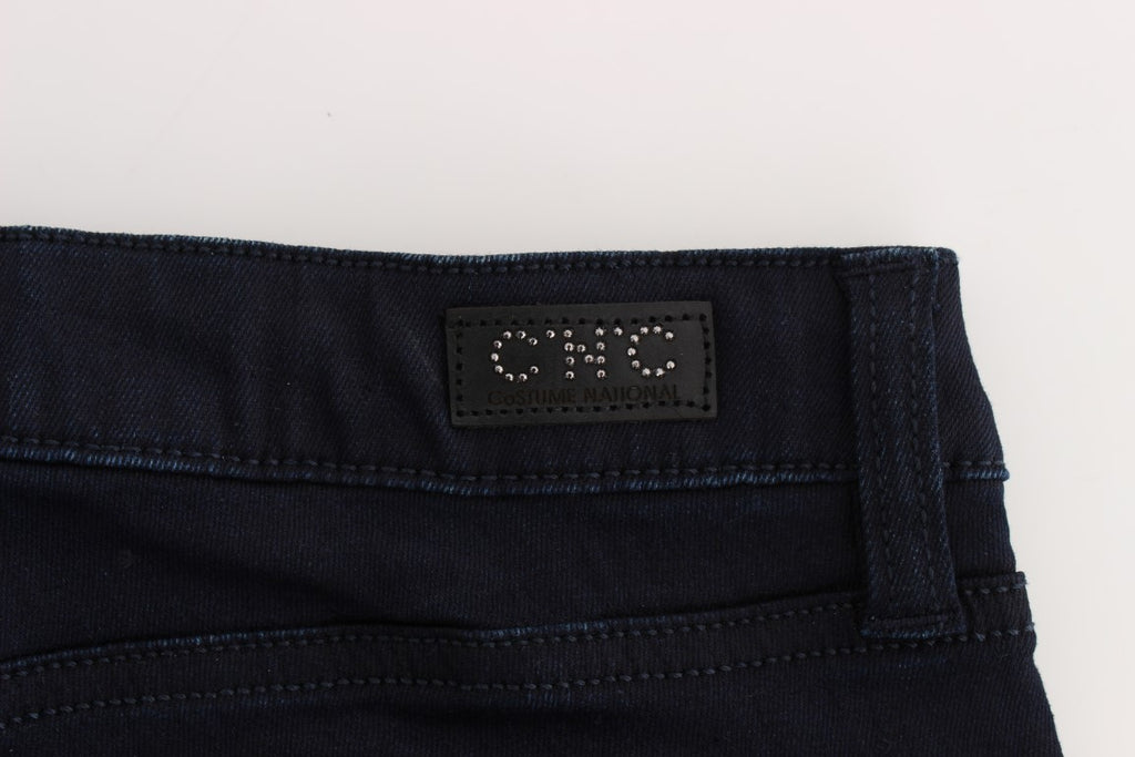 Costume National Blue Slim Fit Cotton Blend Jeans
