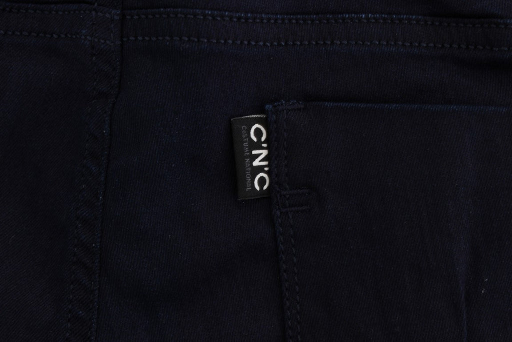 Costume National Blue Slim Fit Cotton Blend Jeans