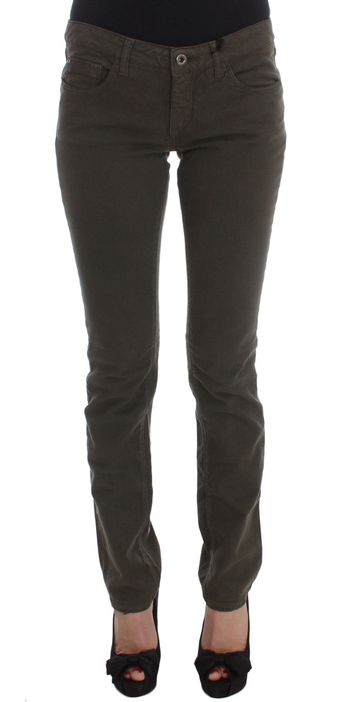 Costume National Green Slim Fit Cotton Blend Jeans