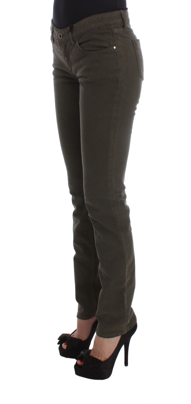Costume National Green Slim Fit Cotton Blend Jeans