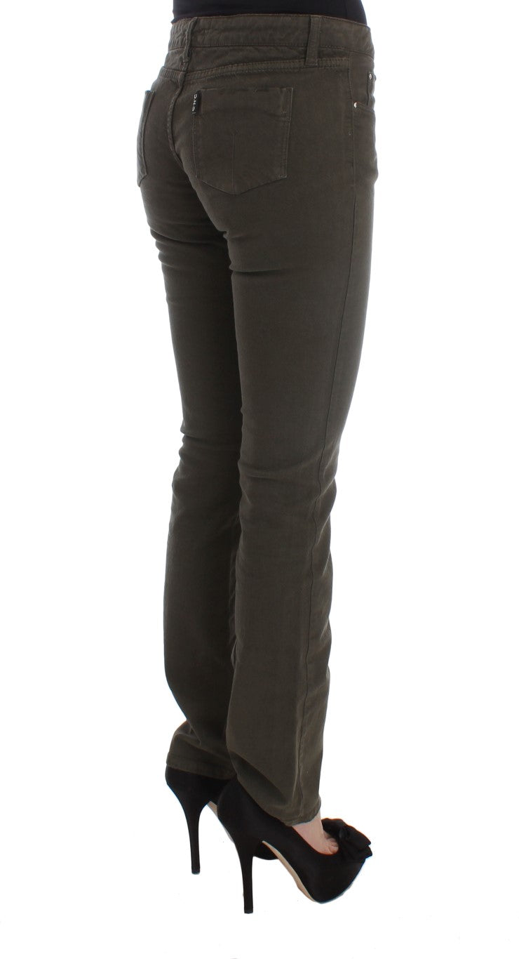 Costume National Green Slim Fit Cotton Blend Jeans