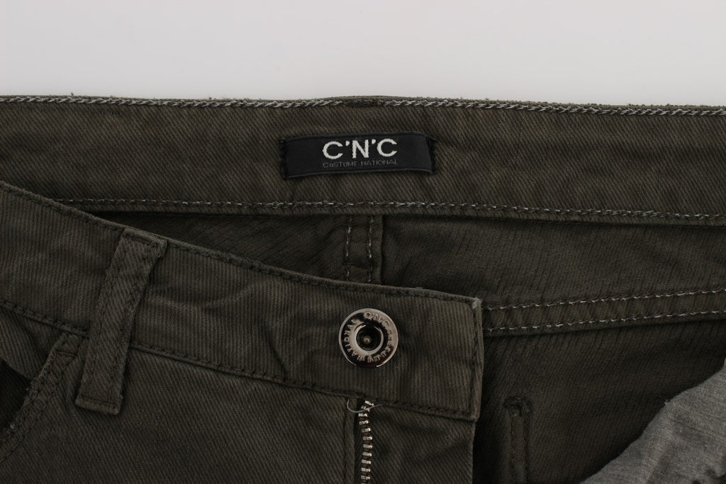 Costume National Green Slim Fit Cotton Blend Jeans