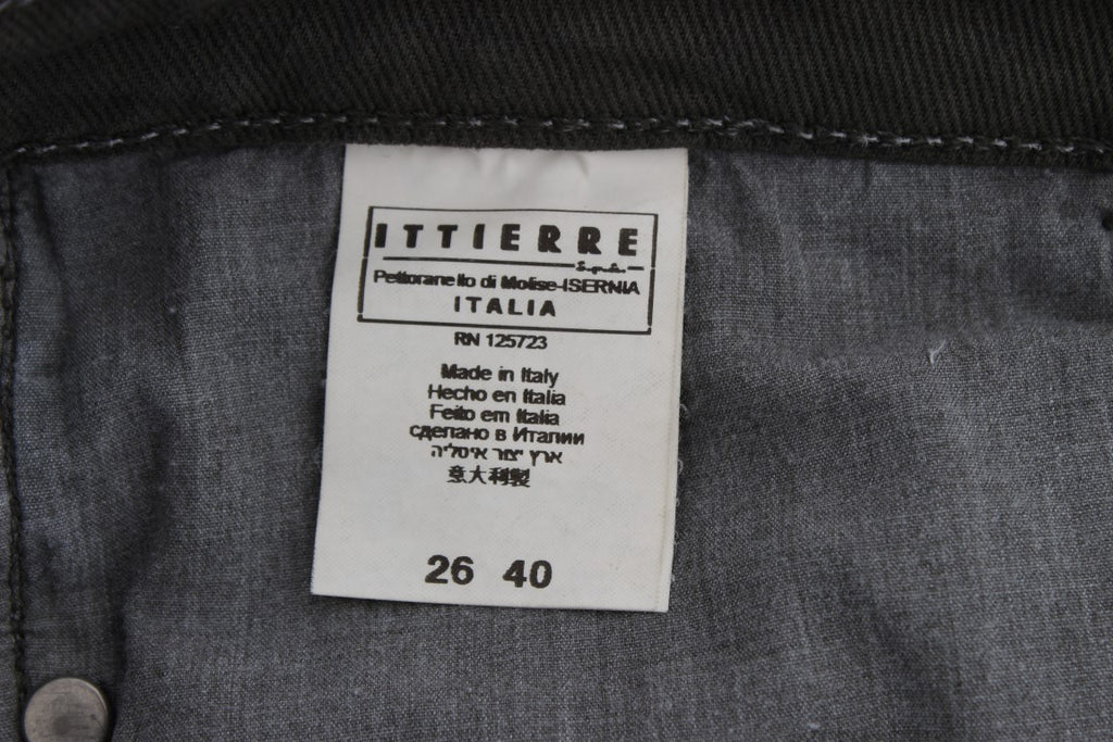 Costume National Green Slim Fit Cotton Blend Jeans
