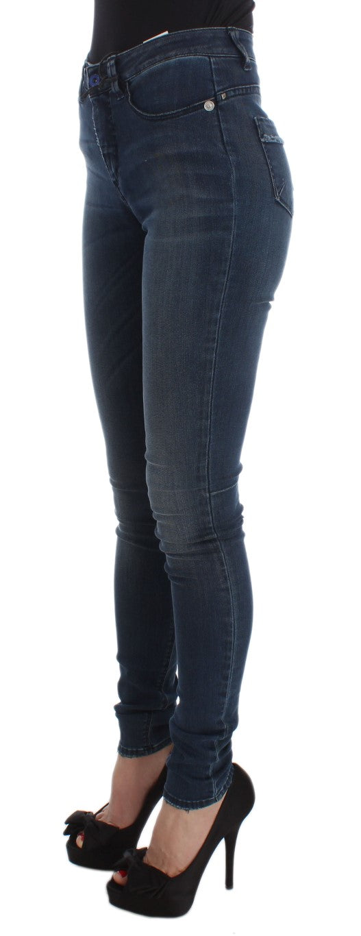 Costume National Blue Slim Fit Cotton Blend Jeans