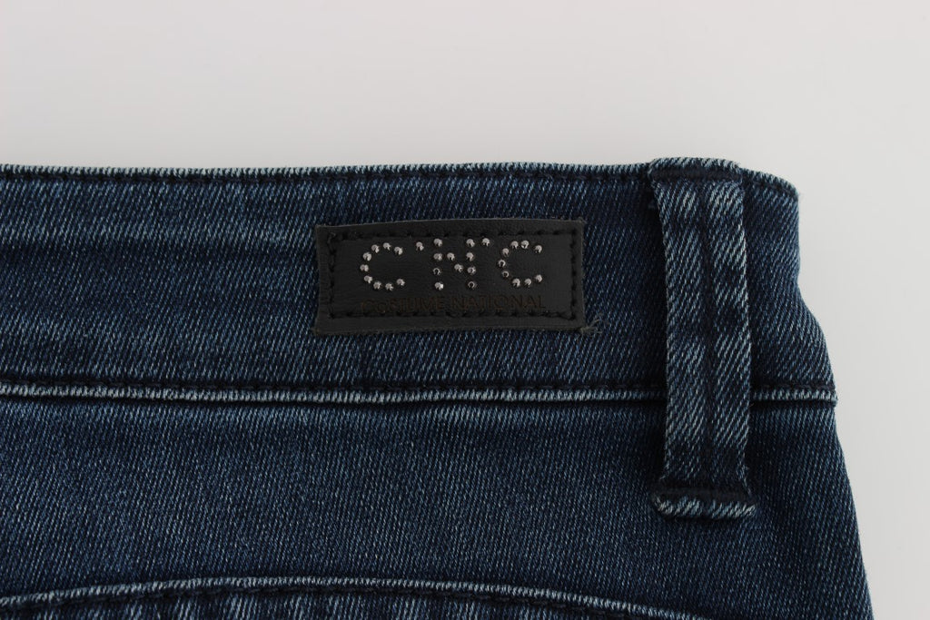Costume National Blue Slim Fit Cotton Blend Jeans