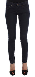 Costume National Blaue Slim Fit Jeans aus Baumwollmischung