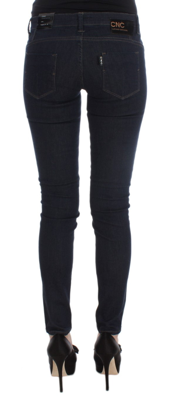 Costume National Blaue Slim Fit Jeans aus Baumwollmischung