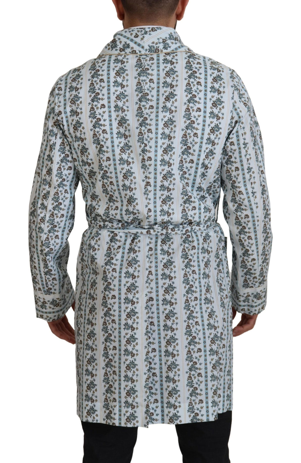 Dolce & Gabbana Blauer geblümter Bademantel aus Baumwolle Jacke
