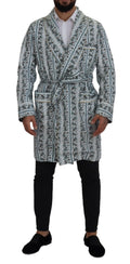 Dolce & Gabbana Blauer geblümter Bademantel aus Baumwolle Jacke
