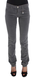 Costume National Grey Cotton Super Slim Corduroy Jeans