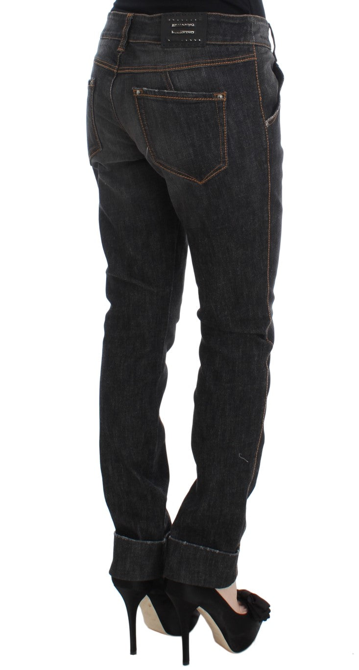 Ermanno Scervino Grey Slim Fit Cotton Denim Jeans