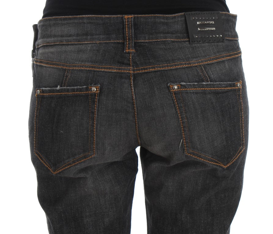 Ermanno Scervino Grey Slim Fit Cotton Denim Jeans