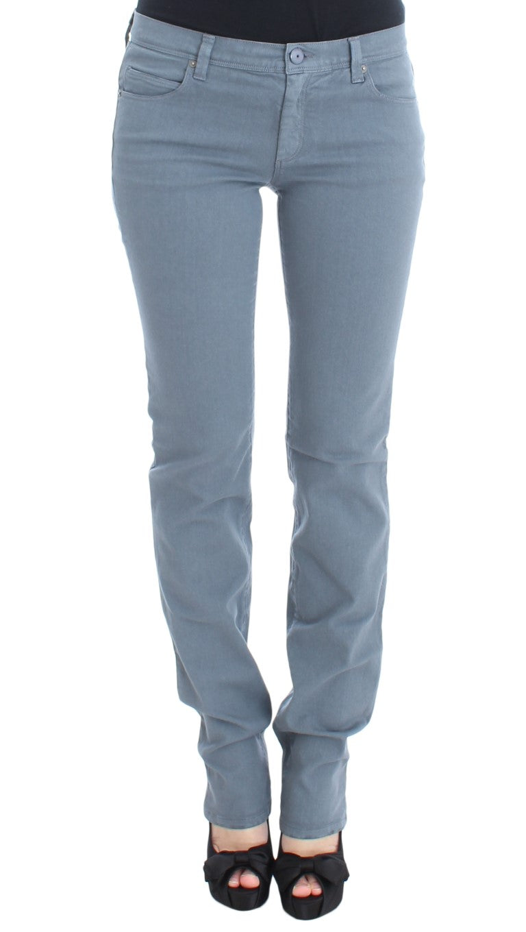 Ermanno Scervino Blaue Baumwollmischung Slim Fit Bootcut Jeans